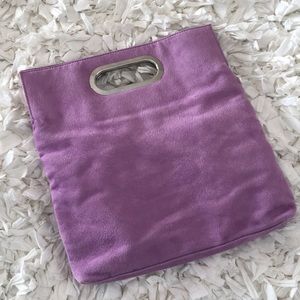 Clinique Lavender Faux Suede Clutch Purse